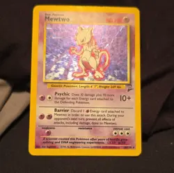 Pokemon Mewtwo Base Set Holo Rare 010/102 English 60 HP Trading Card - Image 1