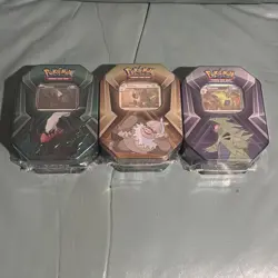 NEW Pokemon TCG Lot of 3 New Sealed Collectors Tins Slaking Tyranitar Darkrai - Image 1