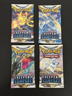 Pokemon TCG Silver Tempest Booster Pack Art Set 4 Packs - Image 1