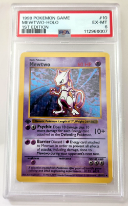 Mewtwo Pokemon Base Set 1st Edition 10/102 - PSA 6 - Image 1