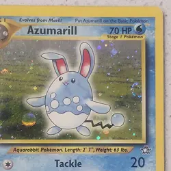 2000 Pokemon Azumarill 2/111 Neo Genesis Holo Rare Raw Card - Image 3