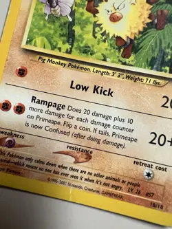 🌴 Pokemon Primeape 18/18 Southern Islands Rare Card! - Image 2