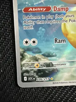Pokemon TCG Psyduck 226/217 IR Ascended Hero’s Pack Fresh NM Condition - Image 2