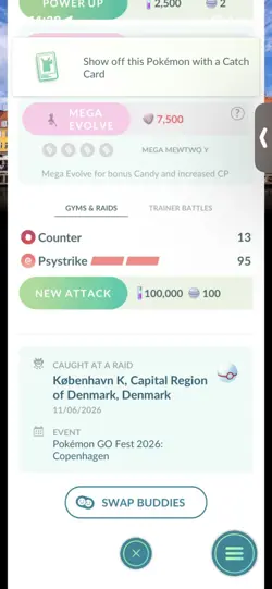 Pokemon Go Shiny Legendary Mewtwo ( Denmark Background) - Image 2