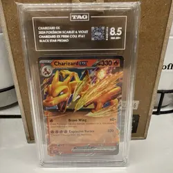 Pokemon English Charizard ex 161 2024 Black Star Promos - TAG 8.5 NM M+ - Image 1