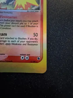 Pokemon TCG Blaziken Reverse Holo 3/109 EX Ruby & Sapphire *MODERATELY PLAYED* - Image 5