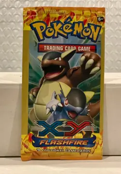 Pokemon Flashfire 3 Card Mini Booster Pack Pyroar Art - New Sealed - Image 1