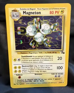 Pokemon Magneton Fossil Holo Rare 11/62 Unlimited French 1999 - Image 2