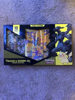 Pokemon TCG Pikachu & Zekrom-GX Premium Collection Box, English (10 Packs) 6+ - Image 1