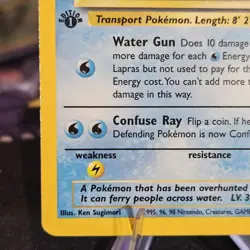 Lapras 1st Edition Holo Rare Fossil 10/62 Pokemon Card - WOTC 1999 - Image 4
