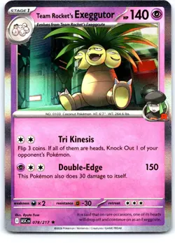 Team Rocket's exeggutor 078/217 Rare Ascended Heroes Pokemon Holo Near Mint - Image 1