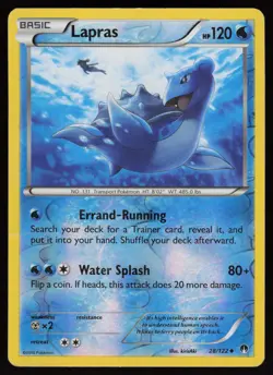LAPRAS 28/122 UNCOMMON BREAKPOINT POKEMON REVERSE HOLO HP - Image 1