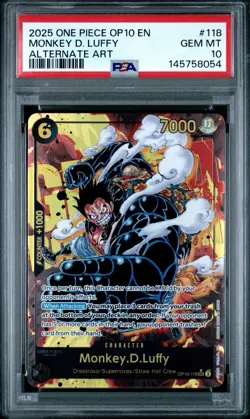 2025 One Piece Royal Blood Monkey D Luffy Alt Art #OP10-118 PSA 10 GEM MINT - Image 1