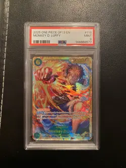 Bandai One Piece Card Game Monkey D. Luffy OP13-118 Secret Rare Foil ENG PSA 9 - Image 1