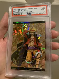 2021 ONE PIECE WAFERS JAPANESE COUNTERATTACK SIGNAL #02 MONKEY D. LUFFY PSA 9 - Image 4