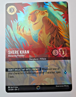 Disney Lorcana TCG Rise of the Floodborn Shere Khan Enchanted Card 212/204 - Image 1
