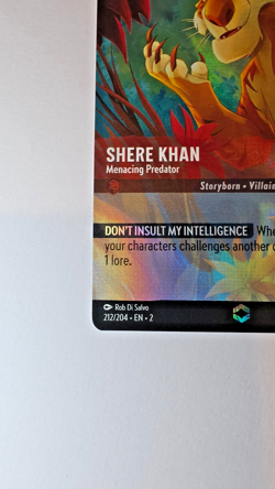 Disney Lorcana TCG Rise of the Floodborn Shere Khan Enchanted Card 212/204 - Image 4