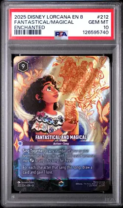 2025 DISNEY LORCANA EN 8 FANTASTICAL / MAGICAL ENCHANTED #212 PSA 10 GEM MINT - Image 1