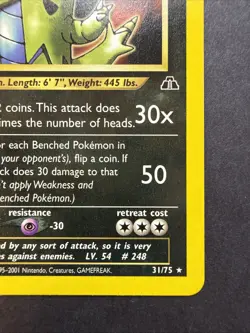 Pokemon Card Tyranitar 31/75 Neo Discovery Non Holo Rare - Image 4