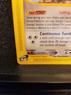 Snorlax Skyridge Common 100/144 2003 E-Reader Pokemon Card TCG NEAR MINT - Image 5