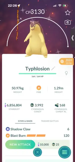 Pokemon Go Shiny Typhlosion ( Max CP) - Image 1