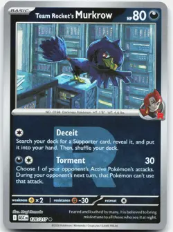 Team Rocket's Murkrow 126/217 Ascended Heroes Pokemon Reverse Holo NM - Image 1