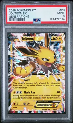 2016 POKEMON XY GENERATIONS #28 JOLTEON EX PSA 9 - Image 1