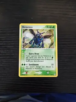 Pokemon Card Ex Hidden Legends Heracross 7/101 2004 Non Reverse Holo NM Swirl - Image 2