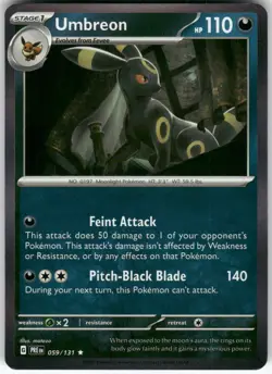 Umbreon 059/131 Holo Rare Prismatic Evolutions Pokemon Holo Near Mint - Image 1