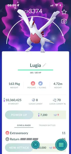 Pokemon Go Legendary Shiny Purified Lugia - Image 1