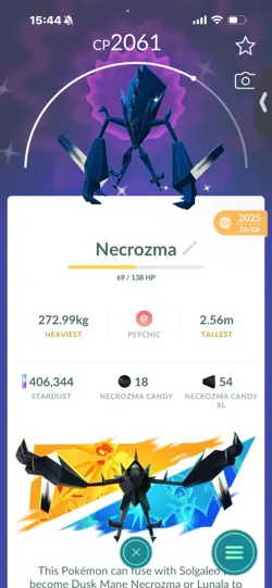 Pokemon Go (Stage 44 ) Shiny Necrozma X2 ( 6 Legendarys ) - Image 3