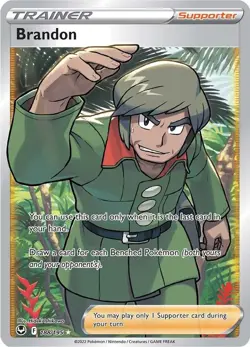 Pokemon TCG SWSH12: Silver Tempest Brandon Full Art 188/195 Holo Ultra Rare - Image 1