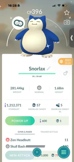 Pokemon Go (Stage 40) Shiny Snorlax ( 67shinys) ( 1.2 Million Stardust) - Image 2