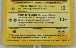 Pokemon TCG Electabuzz Base Set 020/102 Non Holo Vintage 1999 - Image 3