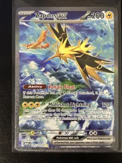 🌟 Pokemon ZAPDOS EX 202/165 Scarlet Violet 151 Special Illustration Rare - Image 1