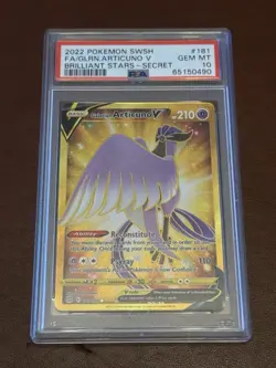Pokemon TCG Galarian Articuno v 181/172 Brilliant Stars Gold Secret Rare PSA 10 - Image 1