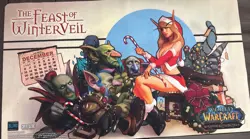 Very Rare! World Of Warcraft Cryptozoic “Feast Of Winterveil” Playmat - Image 1