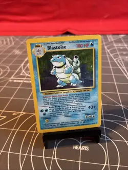 Vintage 1999 Pokemon Base Set Blastoise 2/102 Holo Card Heavily Played - Image 1