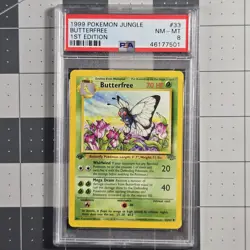 Butterfree D Edition Error Misprint Pokemon Card PSA 8 NM/Mint Condition 33/64 - Image 3