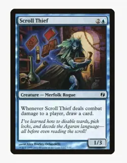 MTG Scroll Thief #7 Magic 2013 (M13) Card In Protective Sleeve LP - Image 1