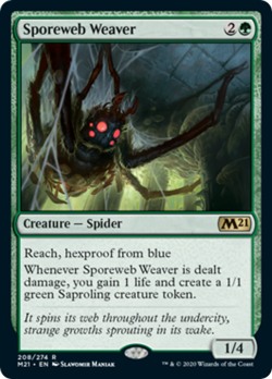 Sporeweb Weaver FOIL Core Set 2021 / M21 PLD Green Rare MAGIC MTG CARD ABUGames - Image 1