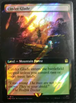MTG *Cinder Glade Extended Art Surge Foil X1* (NM) Dr. Who Magic The Gathering - Image 1