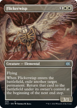 MTG Flickerwisp - Foil - Borderless, Double Masters 2022, Lightly Played, Englis - Image 1