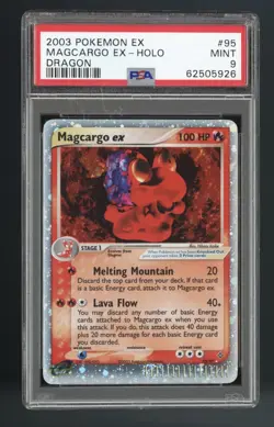 2003 POKEMON EX DRAGON #95 MAGCARGO EX-HOLO PSA 9 - Image 1