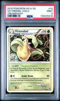 2010 POKEMON HEARTGOLD & SOULSILVER TRIUMPHANT #12 VICTREEBEL-HOLO PSA 9 - Image 1