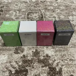 Deck Boxes Sparkly Glitter MTG lorcana Commander Tcg Lot Of 4 Black Pink Green - Image 2
