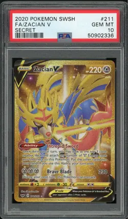 ZAMAZENTA 211/202 FULL ART SECRET RARE POKEMON PSA 10 GEM MINT - Image 1