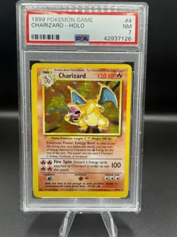 Wizards of the Coast 1999 Pokemon Base Set Charizard Holo Unlimited PSA 7 - Image 1