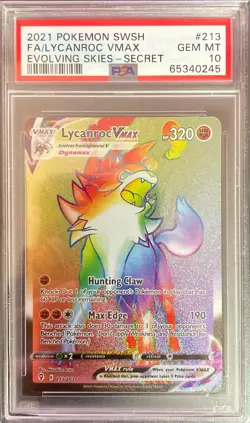 Lycanroc VMAX 213/203 Secret Rare GEM MINT PSA 10. Pokemon SW&SH Evolving Skies - Image 1