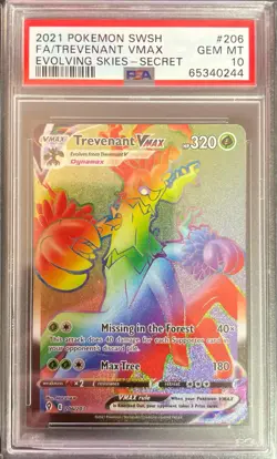 Trevenant VMAX 206/203 Secret Rare GEM MINT PSA 10. Pokemon SW&SH Evolving Skies - Image 1